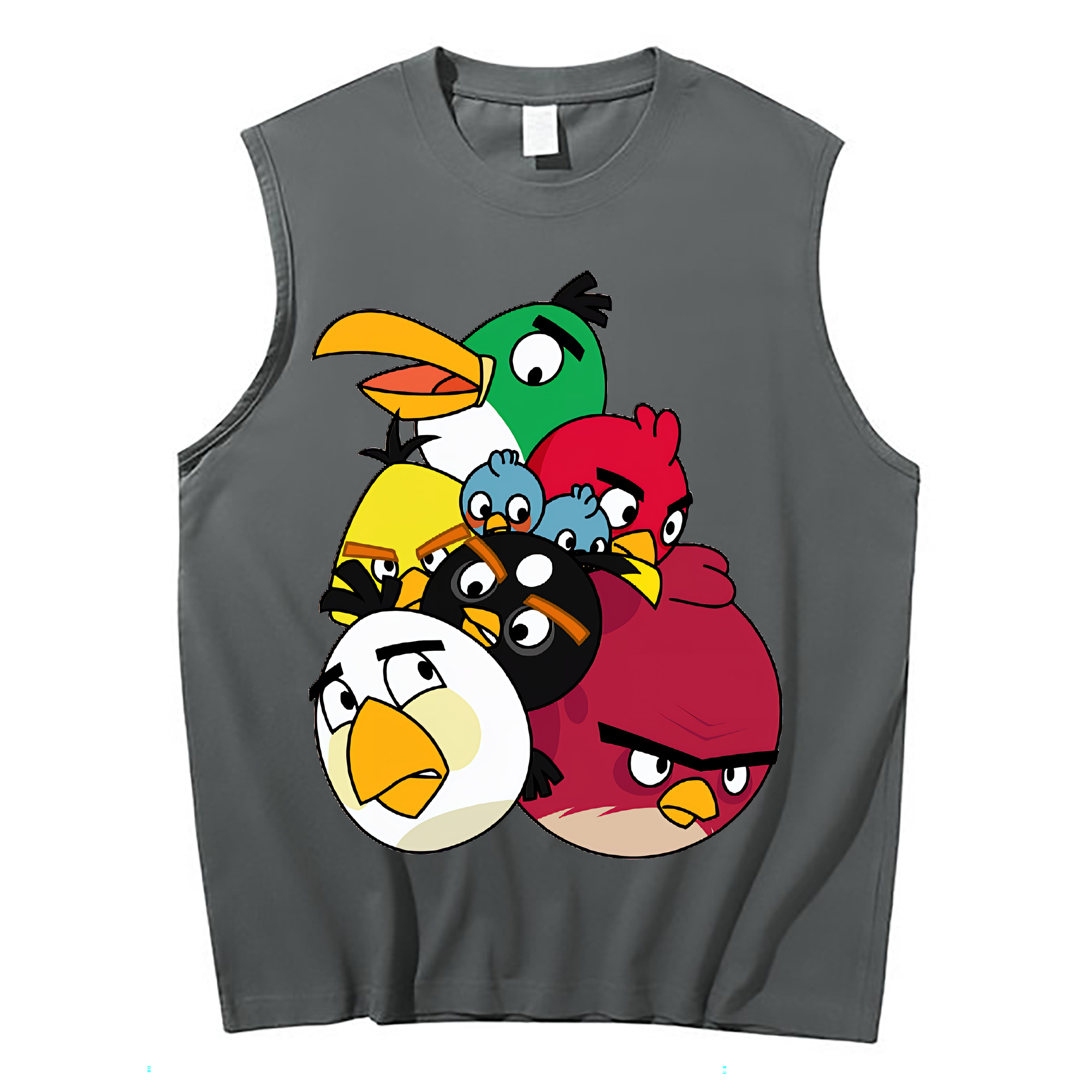 （画像用） Angry Birds アングリーバード コットン100％タンクトップ（フロントプリント）